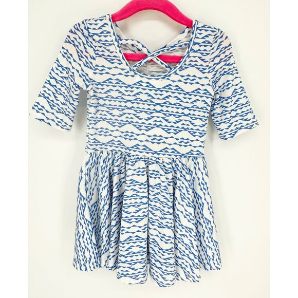 Dotdotsmile Girls Dress Size 2T Blue and White Print New with Tags - Picture 3 of 3